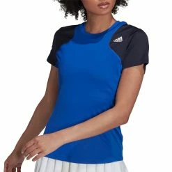 Adidas Club 3-Stripes T-Shirt Damen Blau - Marine - Weiß