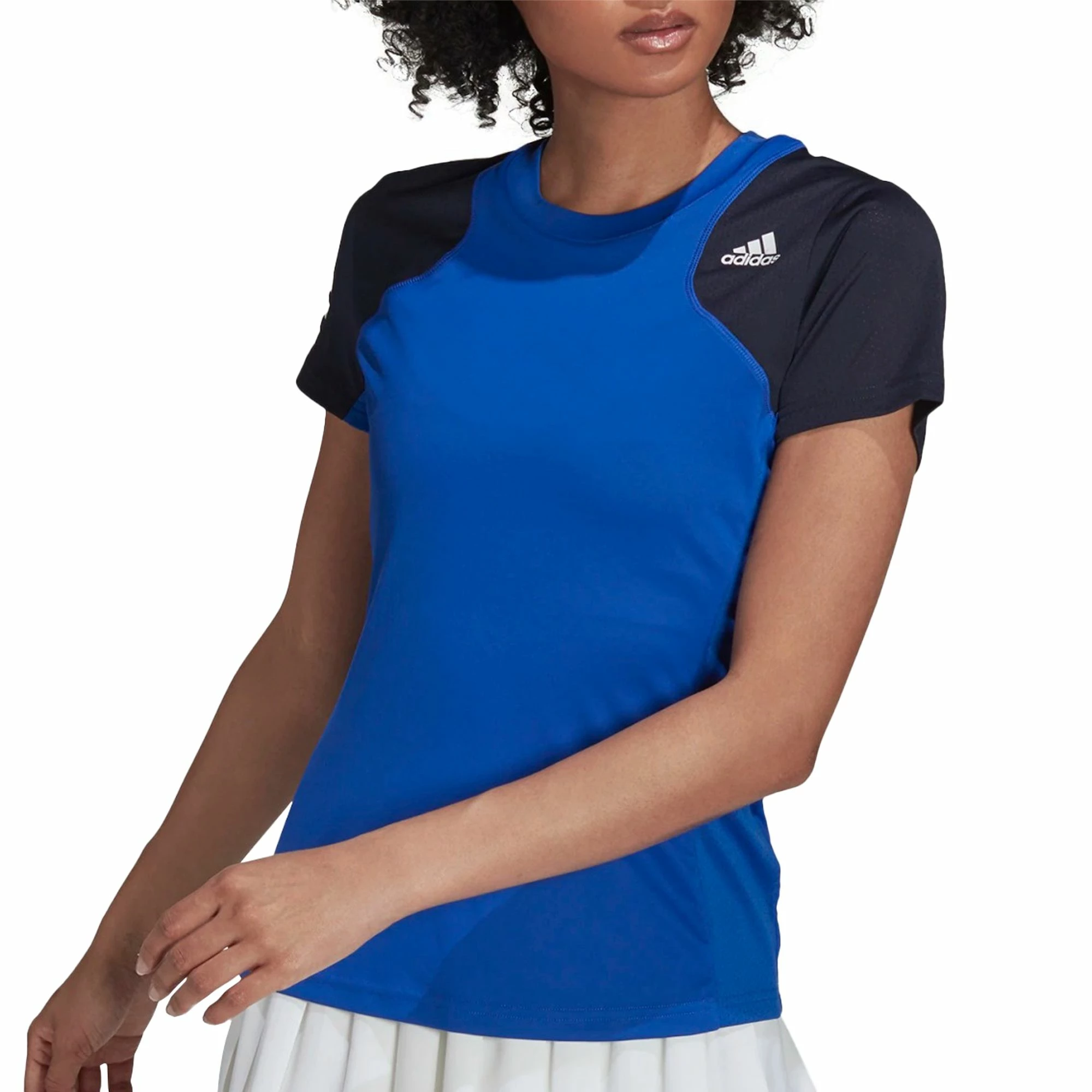 Adidas Club 3-Stripes T-Shirt Damen Blau - Marine - Weiß