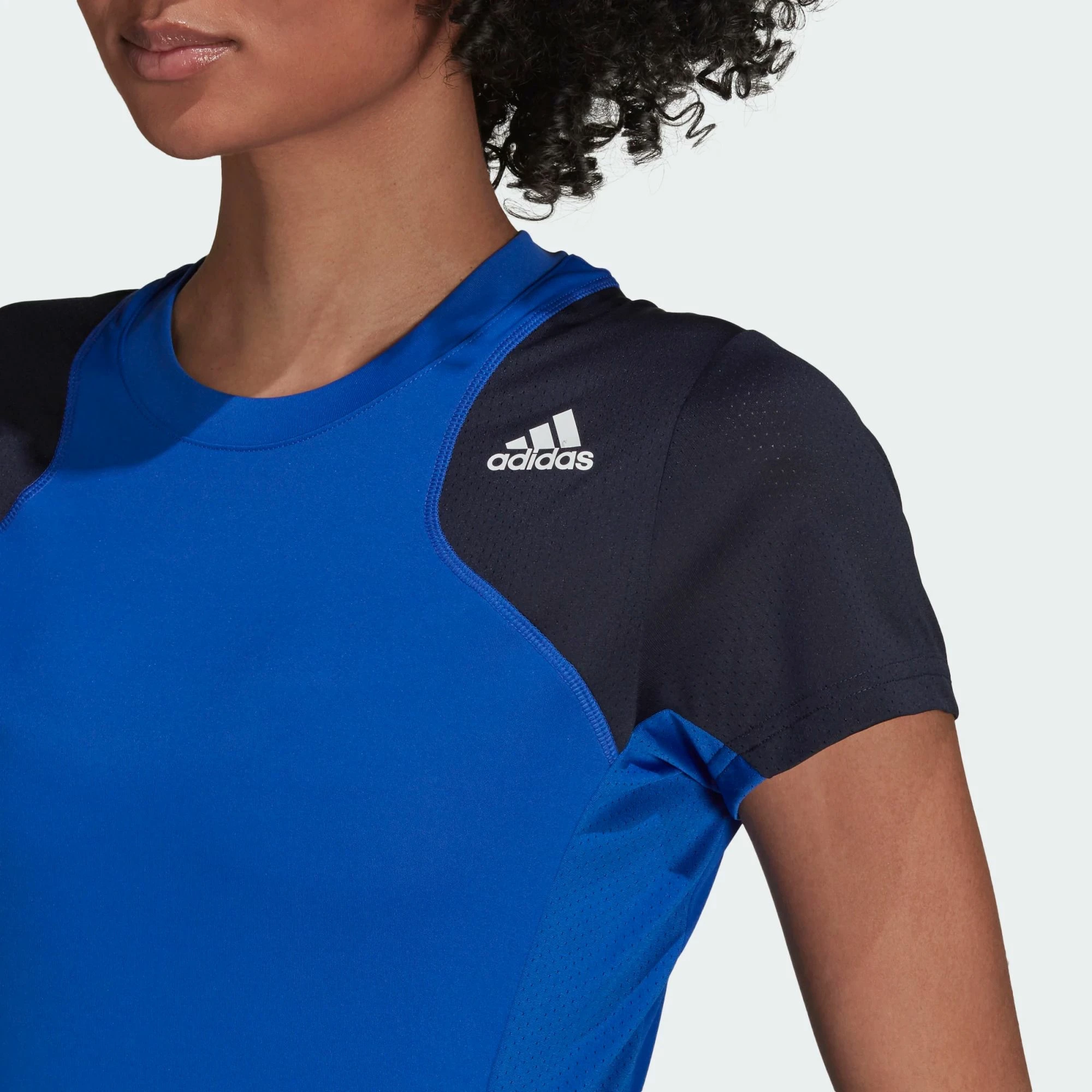 Adidas Club 3-Stripes T-Shirt Damen Blau - Marine - Weiß – Bild 3