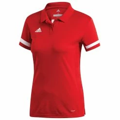 Adidas T19 Poloshirt Damen Rot - Weiß