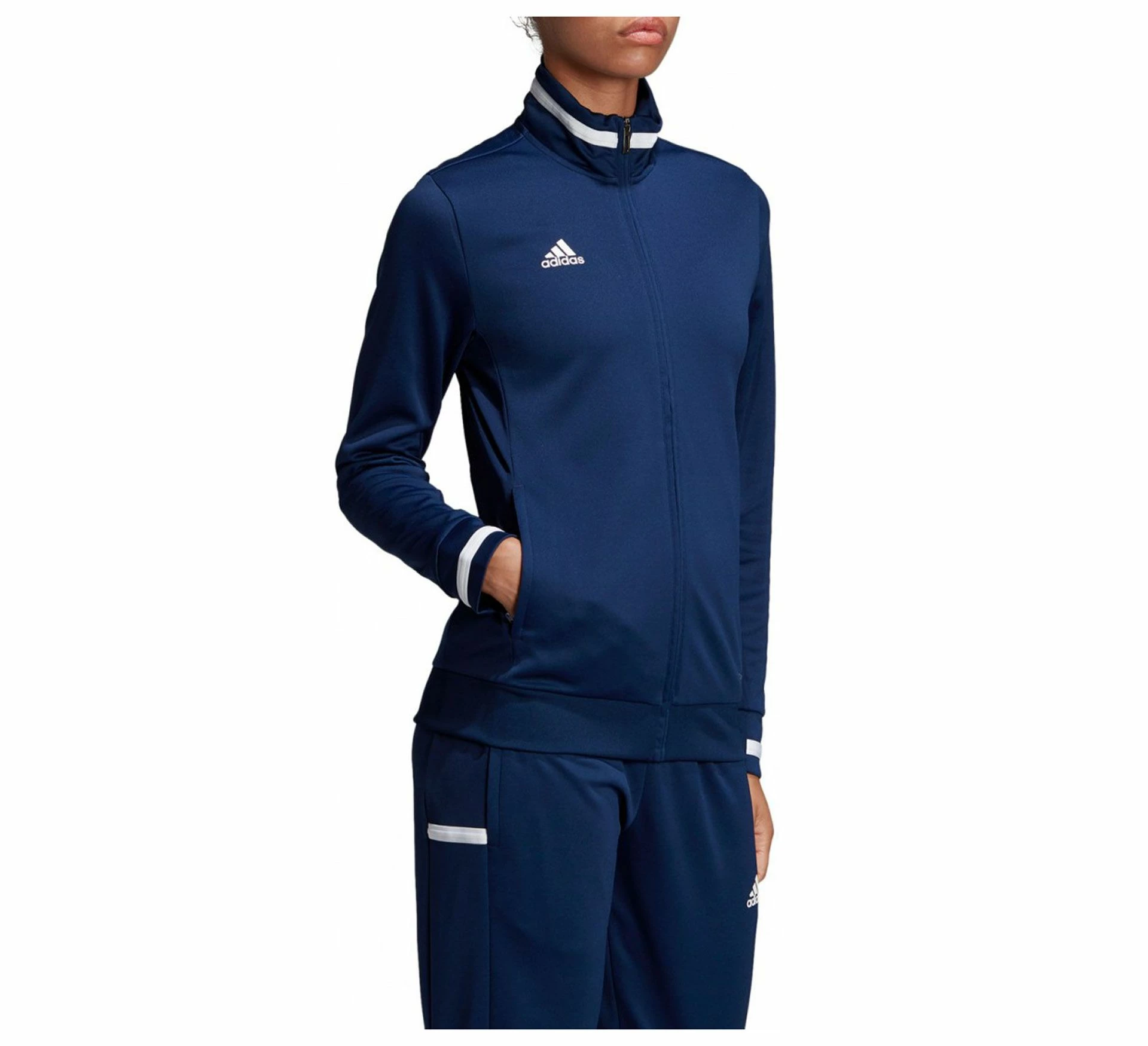 Adidas T19 Trainingsjacke Damen Marine - Weiß – Bild 6