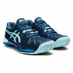 Asics Gel-Resolution 8 Clay Tennisschuhe Damen Blau - Hellblau