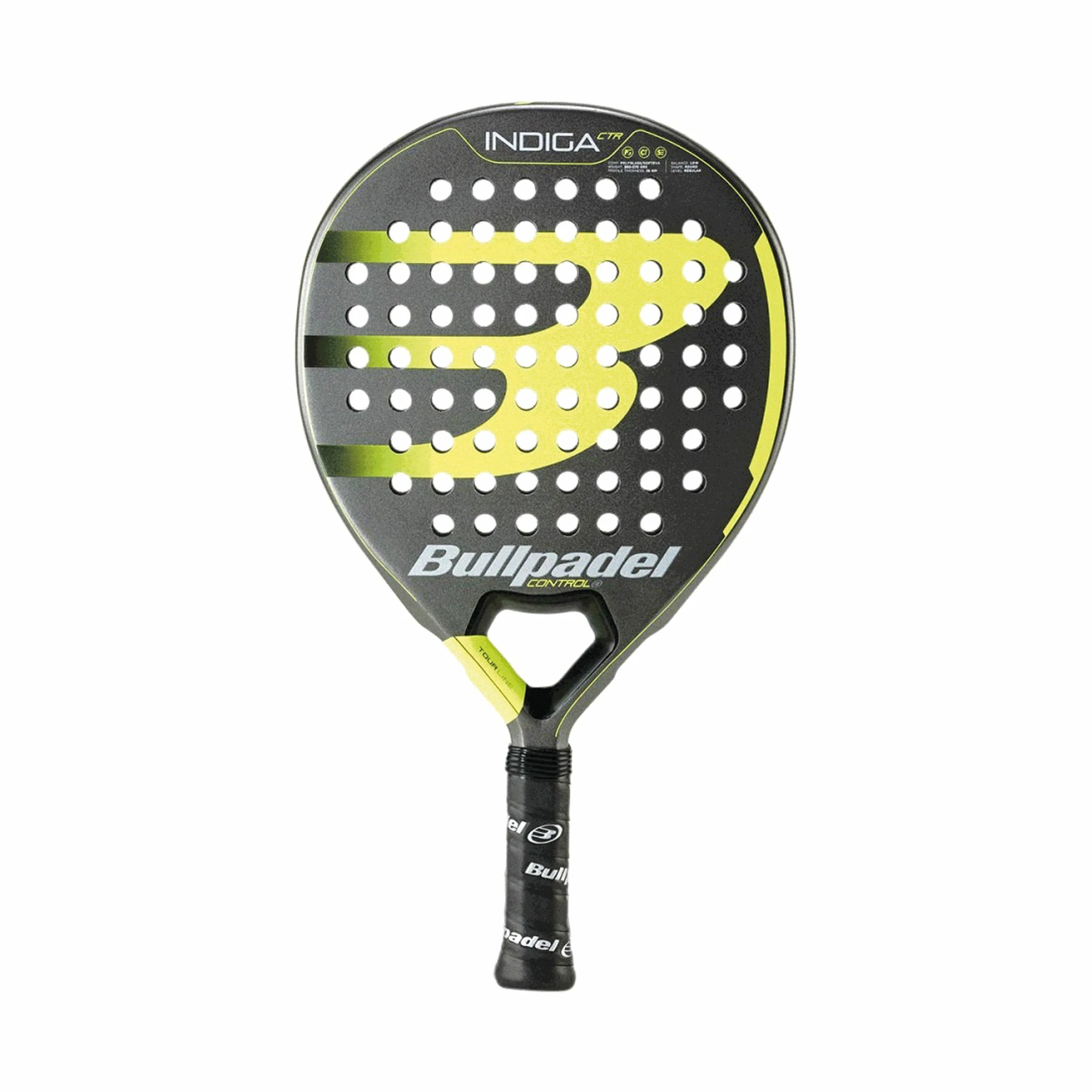 Bullpadel Indiga CTR 22 Padelschläger Dunkelgrau - Gelb 1 Bullpadel Indiga CTR 22 Padelschläger Dunkelgrau - Gelb