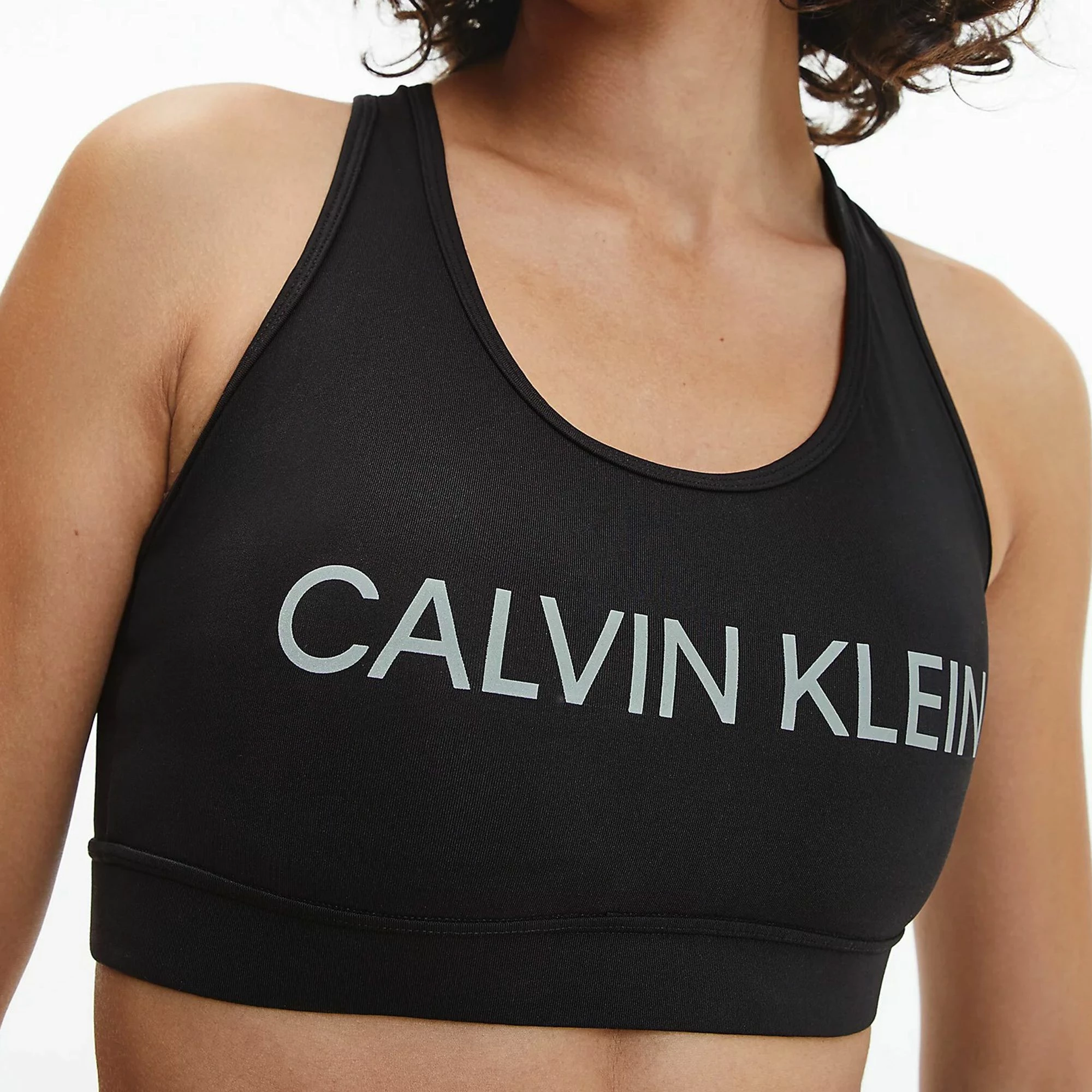 Calvin Klein Medium Support Sport BH Damen Schwarz - Weiß – Bild 3