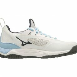 Mizuno Wave Luminous Indoorschuhe Damen Crème - Grau - Blau