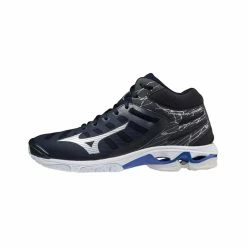 Mizuno Wave Voltage Mid Indoorschuhe Senior Dunkelblau - Silber