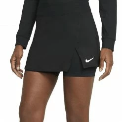 Nike Court Tennisrock Damen Schwarz