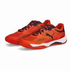 Puma Solarcourt RCT Padelschuhe Herren Orange/rot - Dunkelblau - Weiß